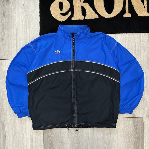 Vintage Umbro Men's Blue/Black Two Tone Windbreaker Jacket - Size XXL / 2XL - Picture 1 of 6